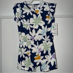 Carter's Floral Print Bodysuit - Blue and White